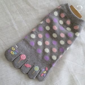 Polka Dot Candy 5-toe Socks NWT